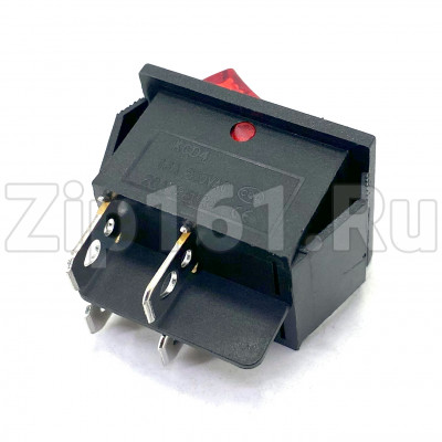 Кнопка биполярная красного цвета 20A, 4 контакта 250V